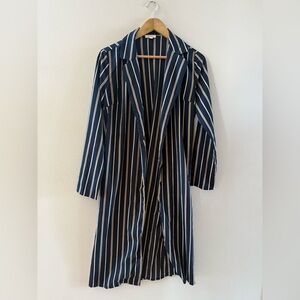 Striped black and White Women's duster